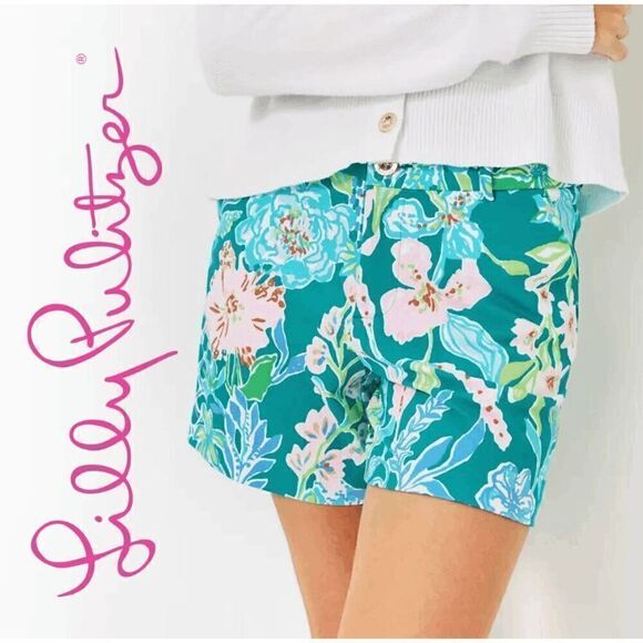 💚🌴 LILLY PULITZER 5" Callahan Mid Rise Stretch Short with Pockets SIZE 2 NWT - Picture 1 of 16